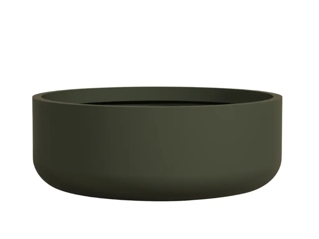Õuepott Haloes Plato d34 h13cm tumeroheline