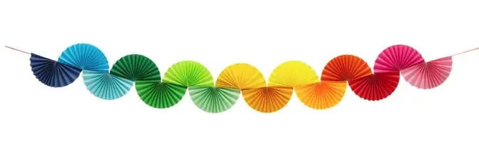 Dekoratiivne vanik Rainbow Fans 2,5m