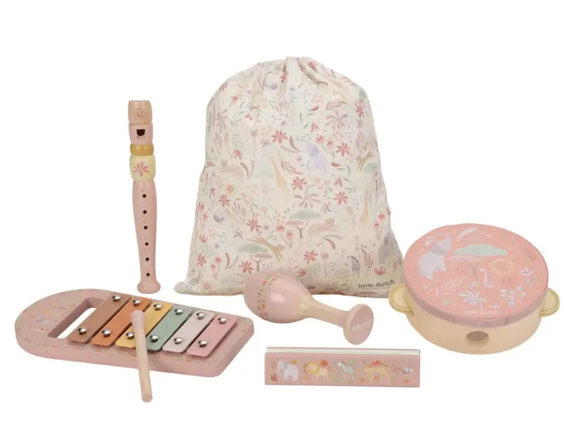 Little Dutch Muusikariistade komplekt ´Safari Friends Pink´ FSC puidust