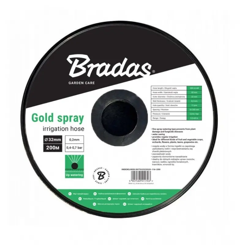 Vihmutusvoolik GOLD SPRAY 32mm / 18-200mm / 2,5-4,0m / 116l/h / 200m 