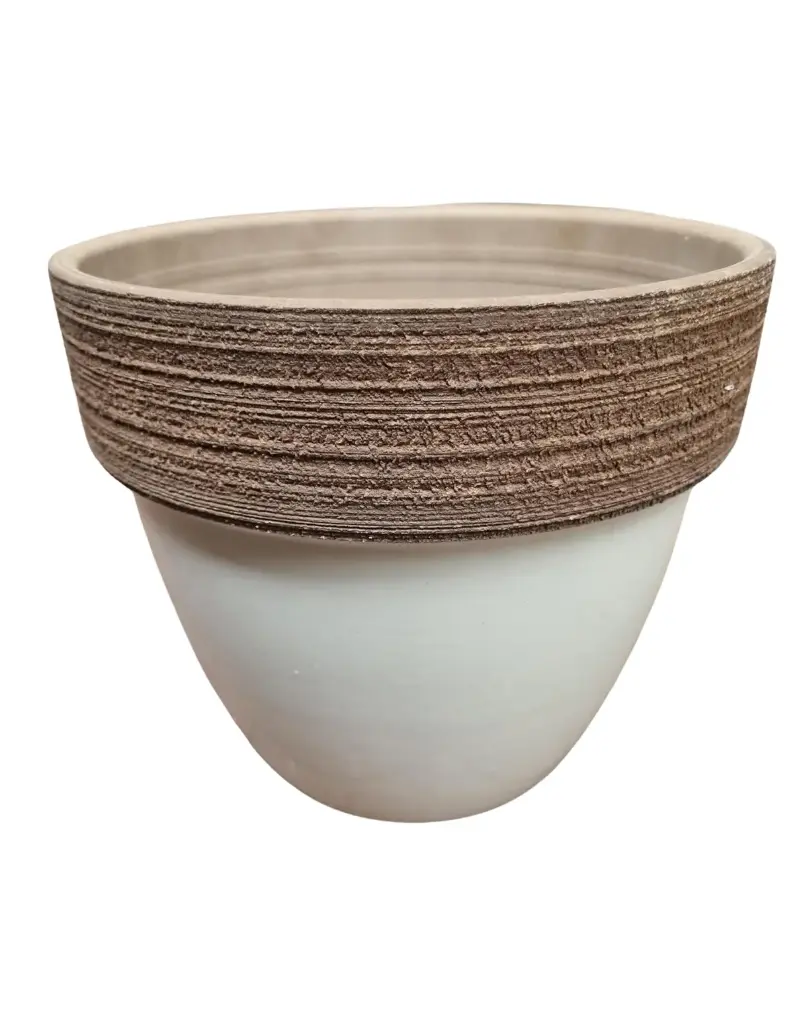 Savipott Saturno d23cm valge/pruun