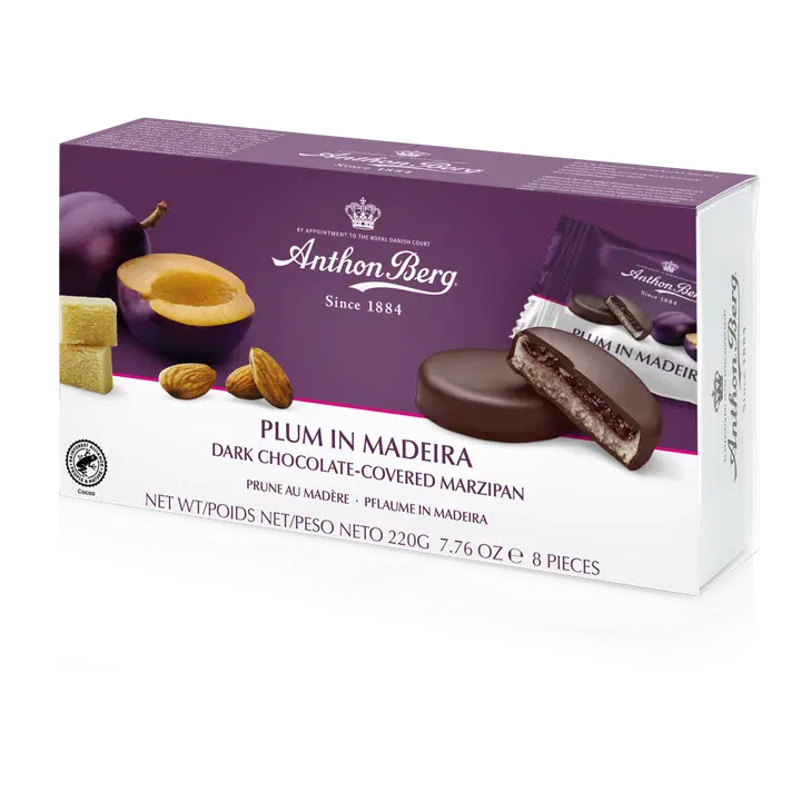 Kommikarp Anthon Berg Plum in Madeira martsipanitäidisega šokolaad 220g