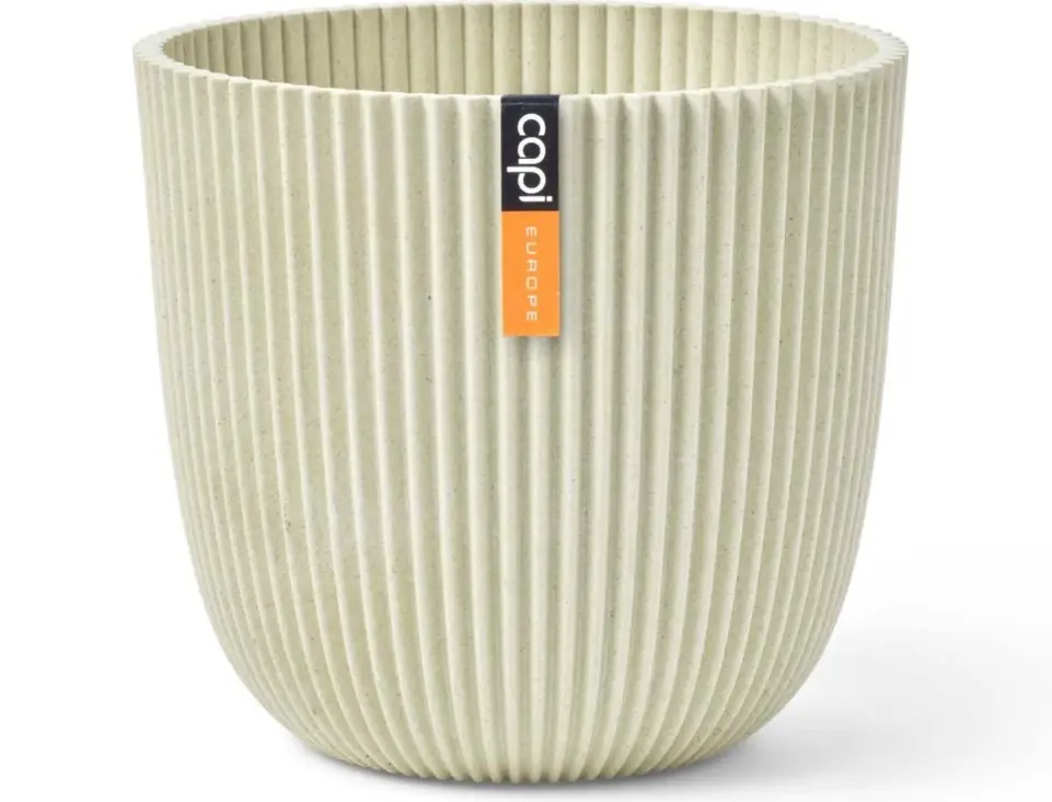 Lillepott Ball Groove d21,5 h20cm valge