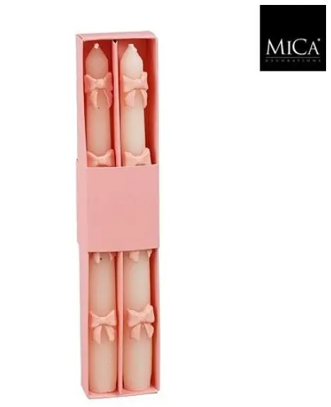 Küünal lipsuga h25cm 2tk roosa