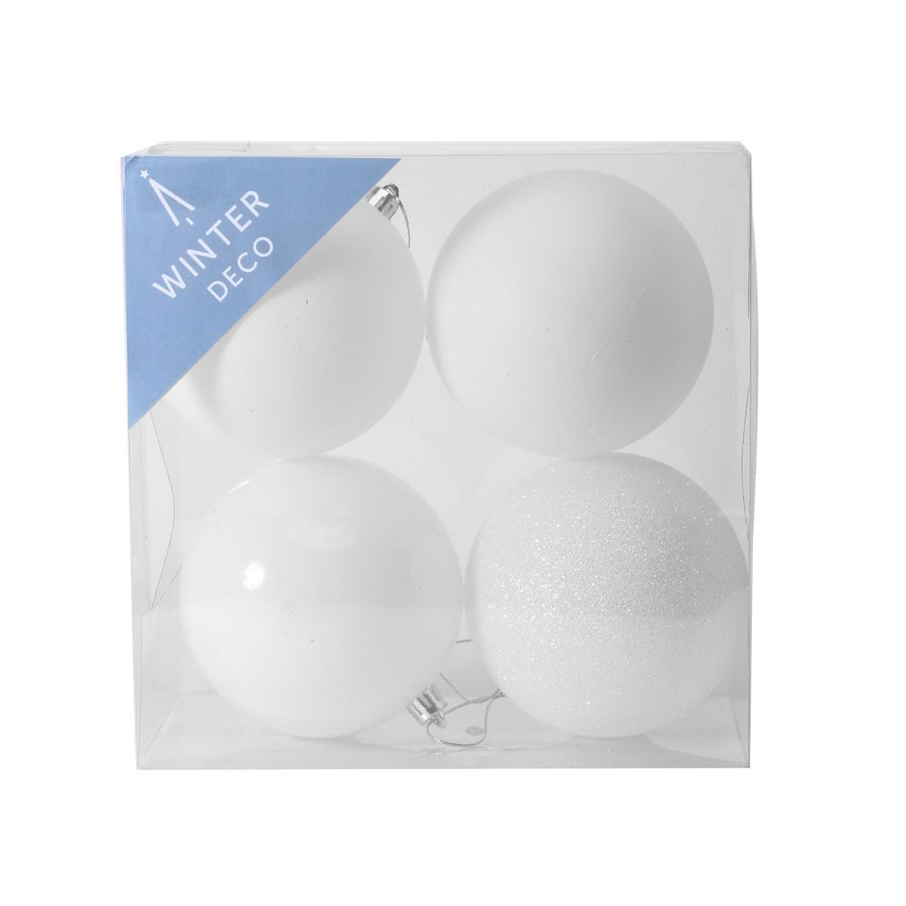 Kuuseehe jõulukuul 10cm 4tk/pk valge