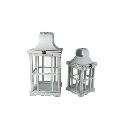 Latern puidust A854P2188 valge