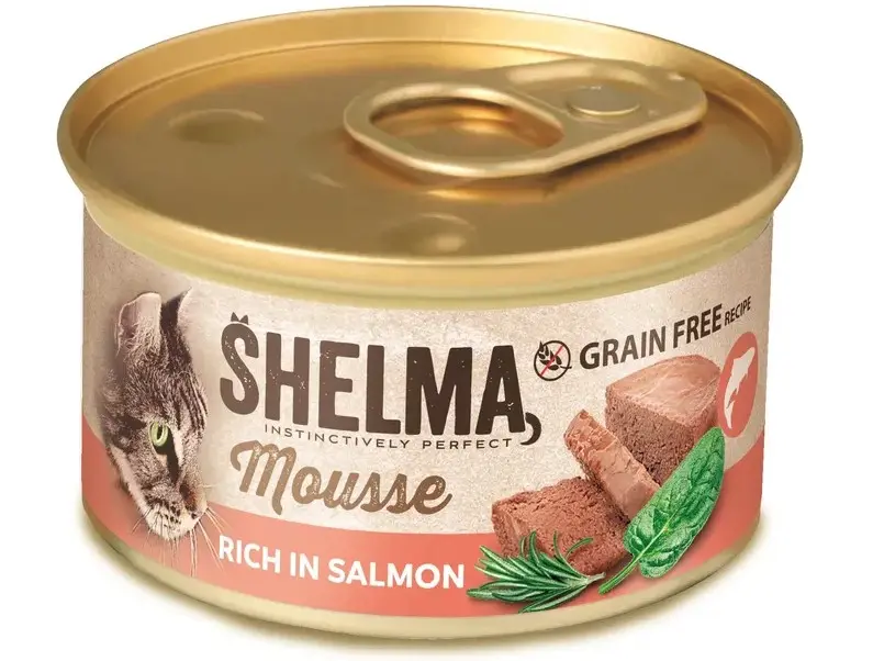 SHELMA mousse cat lõhe-spinati-rosmariini 85g								 								 