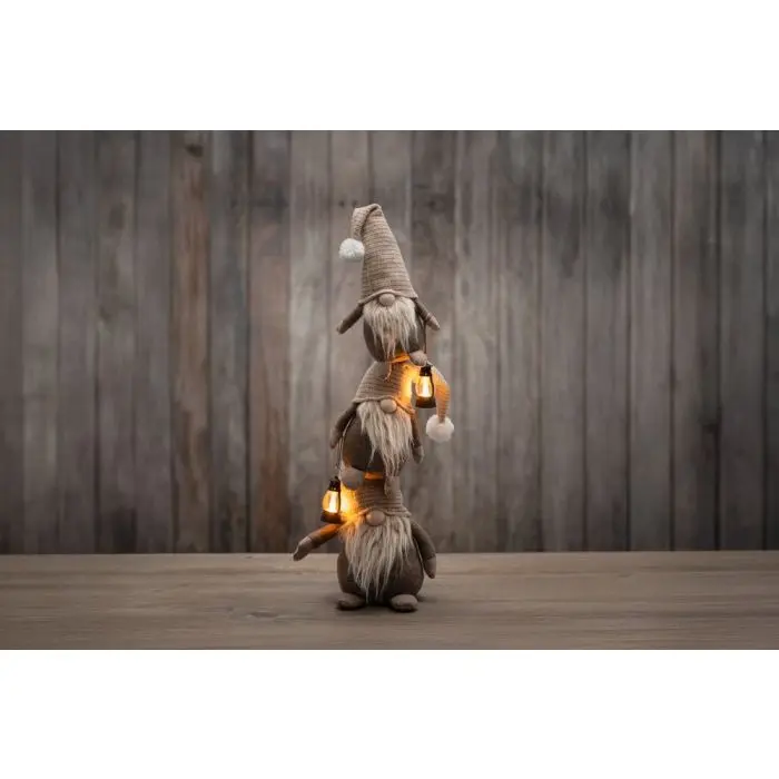 Päkapikud laternatega LED 90cm pruun