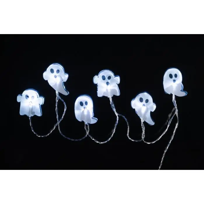 Valguskett Halloween kleebitavad kummitused LED külm valge
