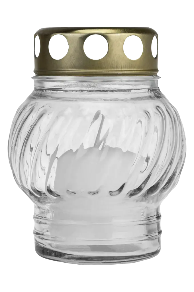 Kalmuküünal klaasis Ø8,5cm H14,5cm 14h
