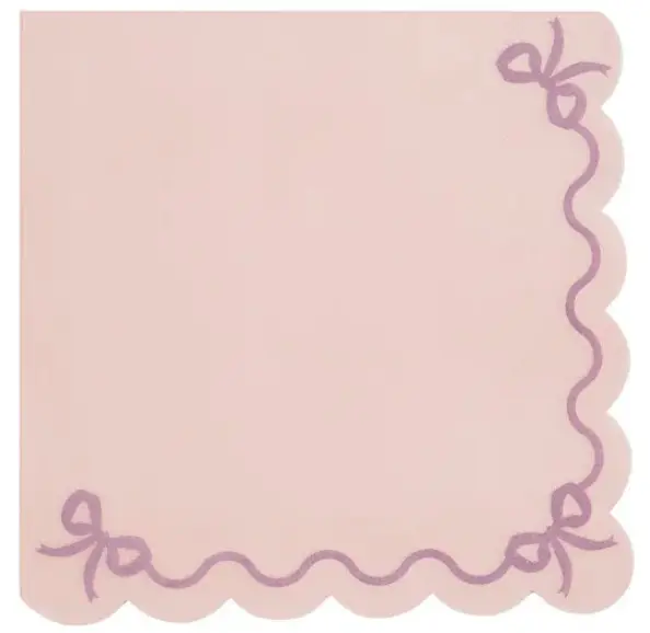 Salvrätikud lipsuga 33x33cm 12tk/pk roosa