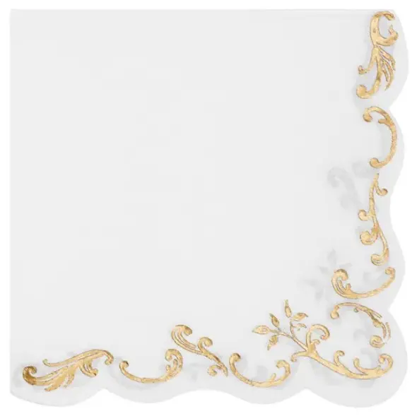 Salvrätikud ornamendiga 33x33cm 12tk/pk valge