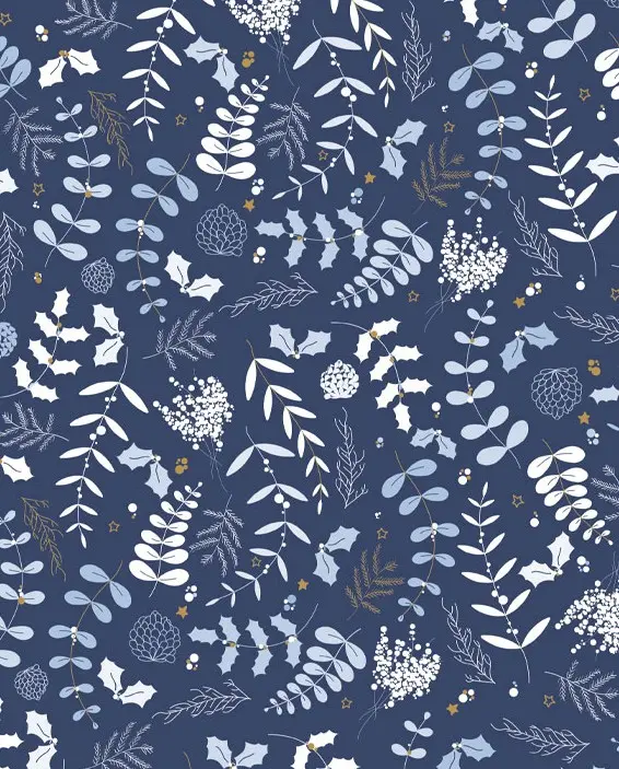 Kinkepaber Carta 'Foglie Blu Oro' 70x100cm 
