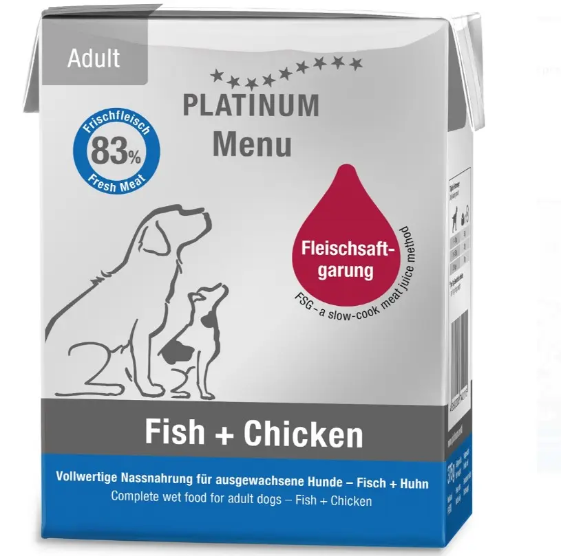 Platinum Menu Fish+Chicken koerte märgtoit 185g