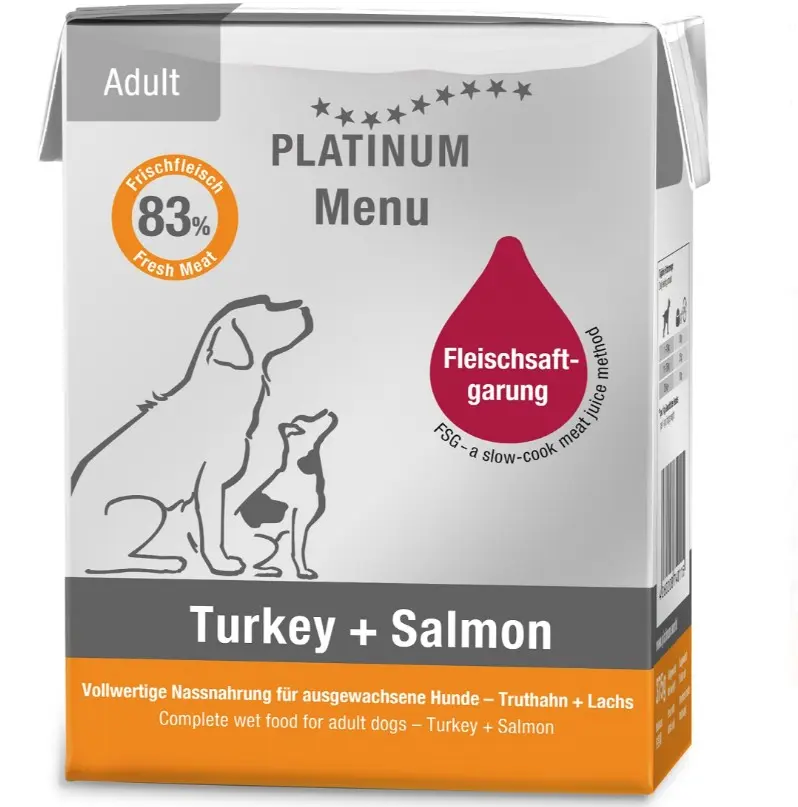 Platinum Menu Turkey+Salmon koerte märgtoit 185g