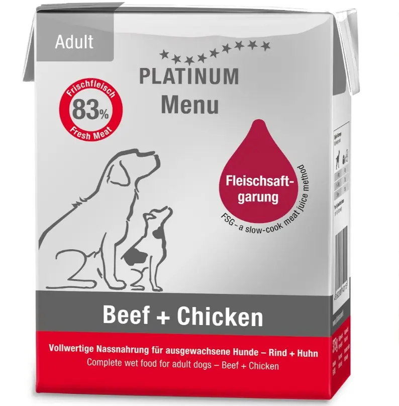 Platinum Menu Beef+Chicken koerte märgtoit 185g