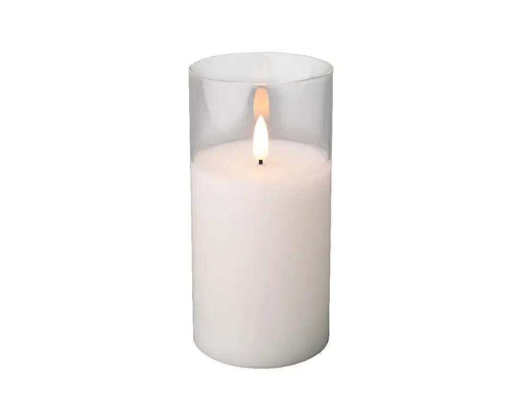 Küünal LED klaasist d7,5 h15cm soe valgus