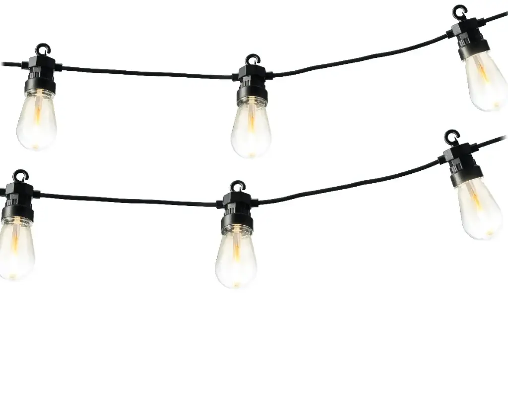 Valguskett 20LED 9,5m jätkatav must õue soe valgus