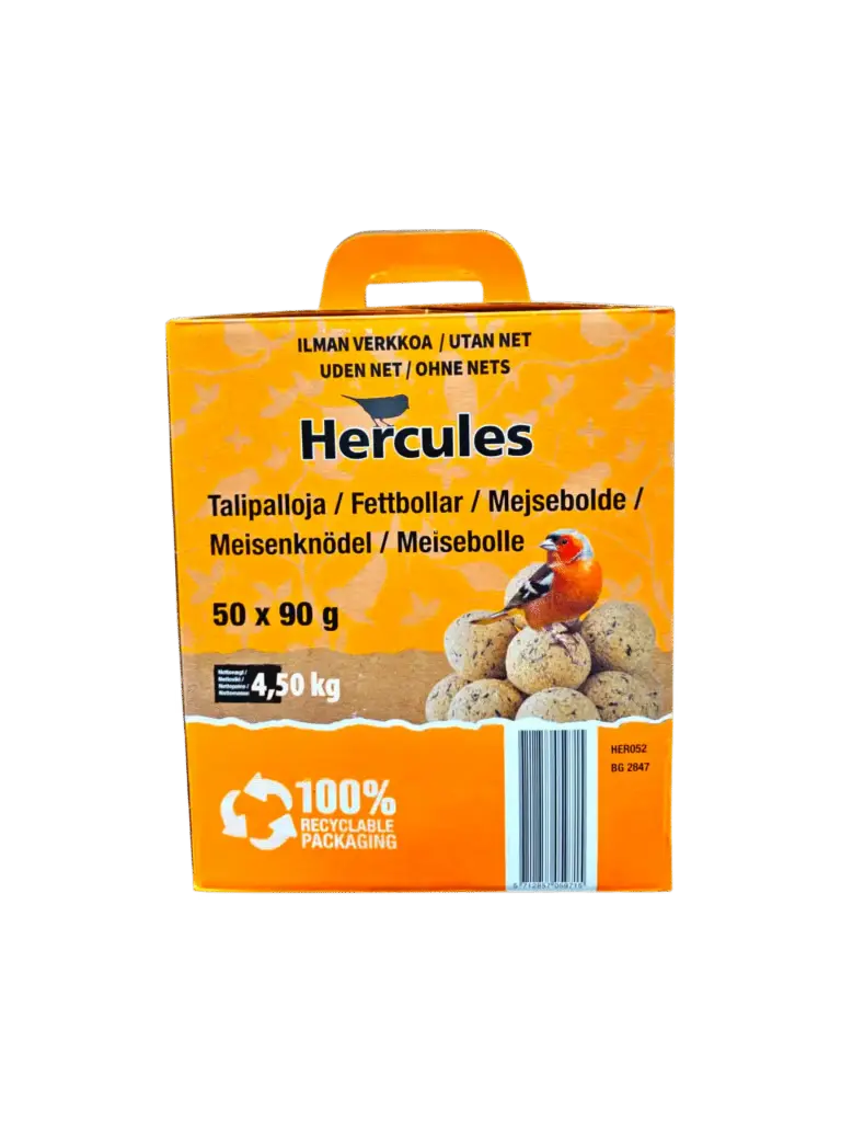 Rasvapallid lindudele 50x90g (võrguta, sangaga)