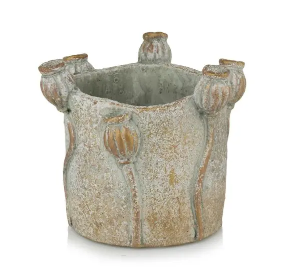 Lillepott moonikupardega d21cm hall/kuldne