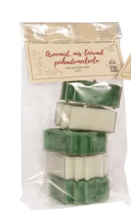 Jõululõhnalised teeküünlad kuusk kinkekotis 5x5h