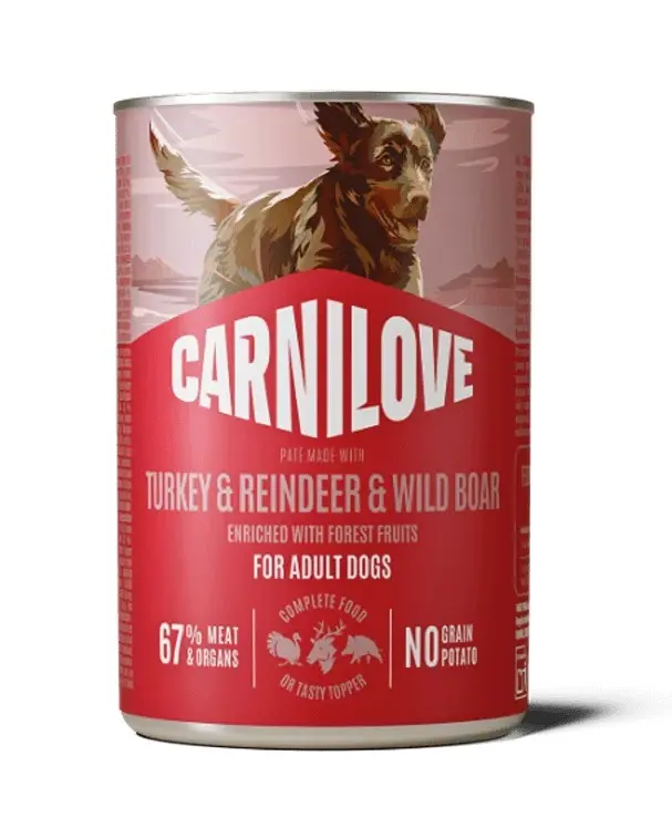 Carnilove Turkey & Reindeer & Wild Boar konserv koertele 400g 