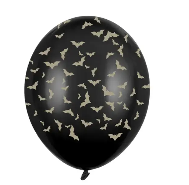 Õhupall nahkhiirtega 30cm (6tk/pk) must