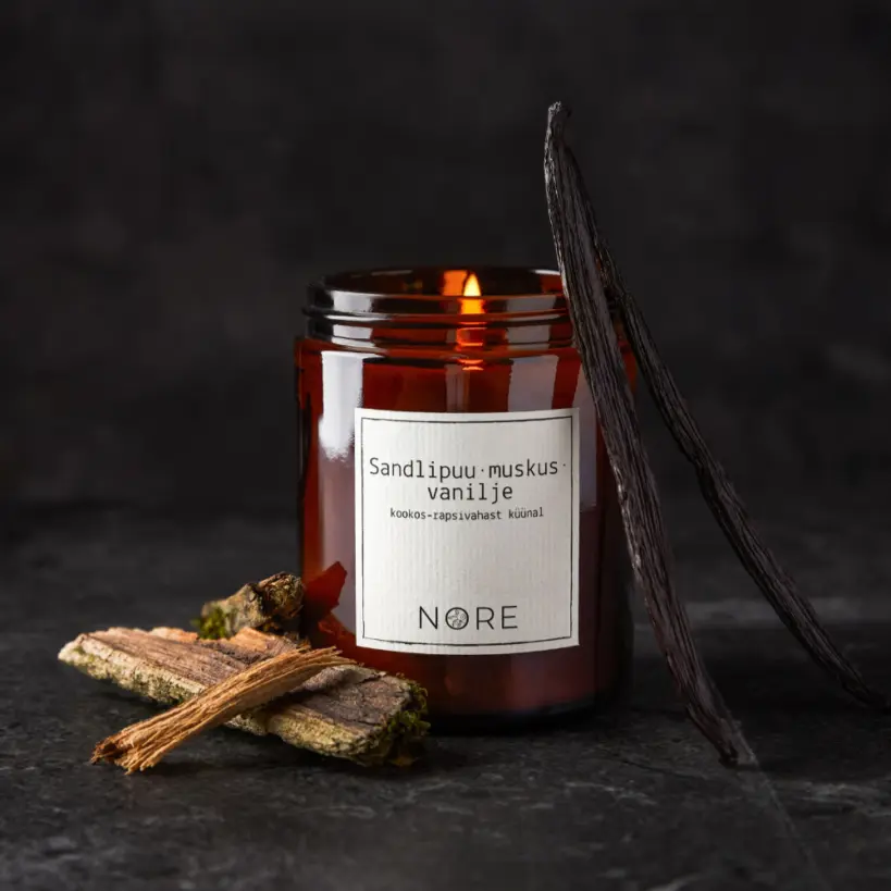 Lõhnaküünal NORE Sandlipuu•muskus•vanilje 150g