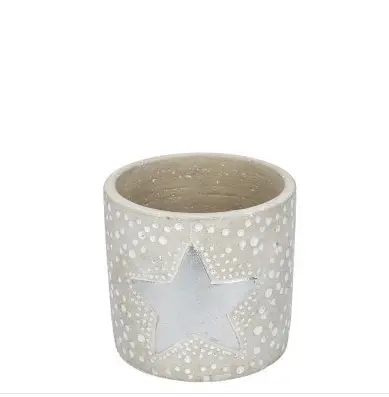 Lillepott Star d10,5cm beež