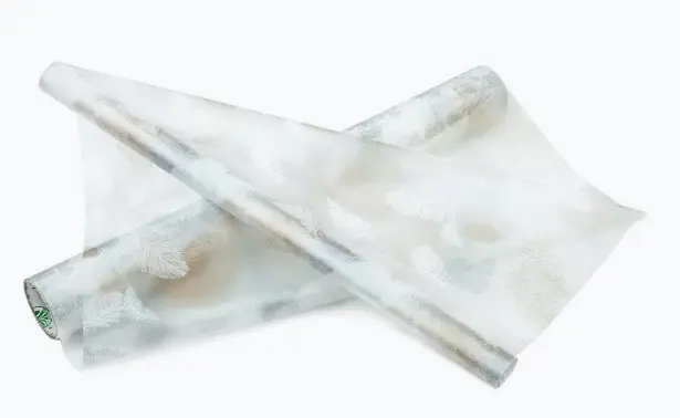 Fooliumirull 48cm*10m läbipaistev sulgedega