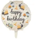 Foolium õhupall 'Happy Birthday' ehitusmasinad 45cm