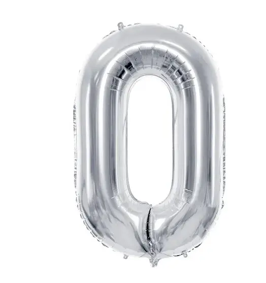Foolium õhupall 'Numbrid' hõbe 72cm