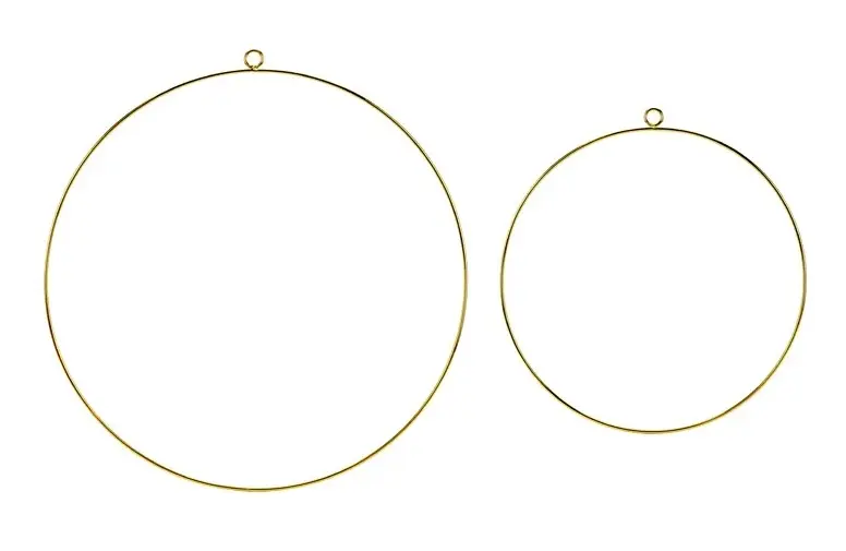 Kuldne metallist ring (pärjaalus) 2tk
