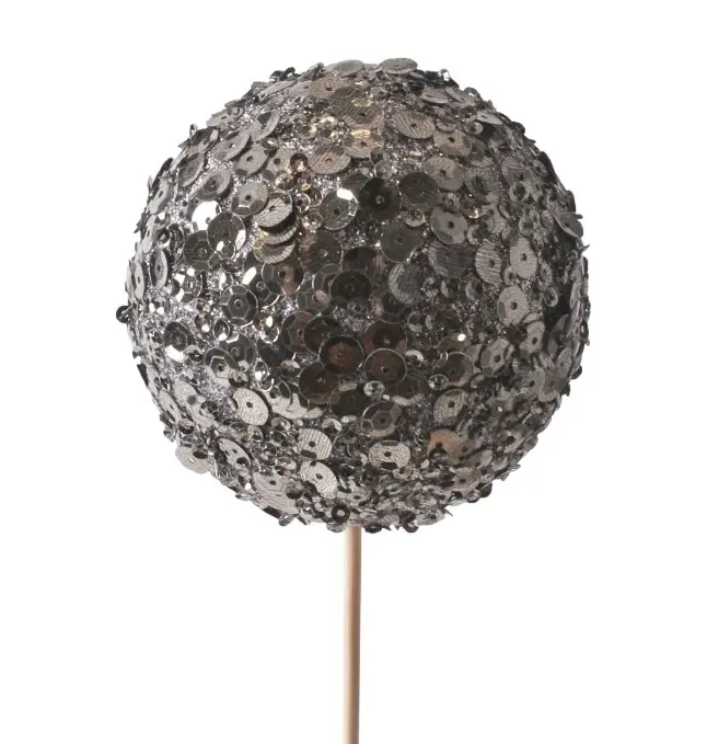 Jõulupall tikul 'Betty' glitter 8cm