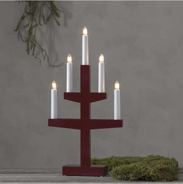 Advendiküünal Trapp punane 5LED h46cm