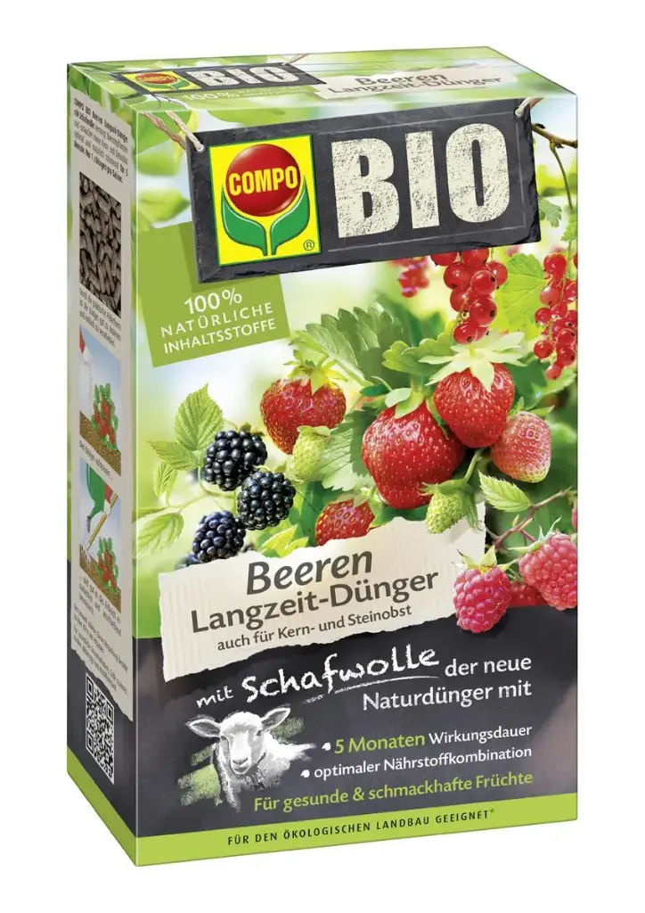 BIO pikaajaline marjaväetis lambavillaga Compo 750g