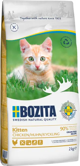 Bozita Kitten Grain Free Chicken täissööt kassipojale 2kg