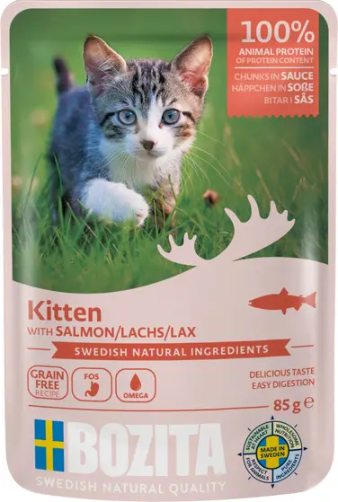 Bozita Kitten Salmon in Sauce märgtoit kassipojale  85g