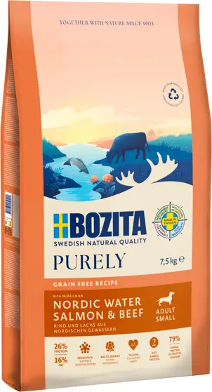 Bozita Purely Adult Small lõhe/veis7,5kg