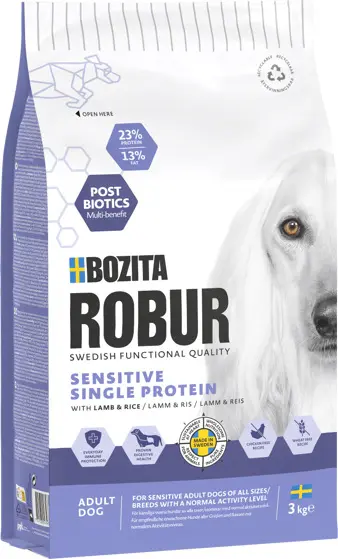 Bozita Robur Sensitive Single Protein Lamb and Rice täissööt koerale 3kg