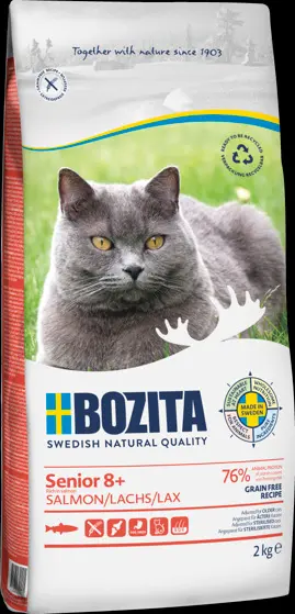 Bozita Grain Free Senior 8+ Salmon täissööt eakale kassile 2kg