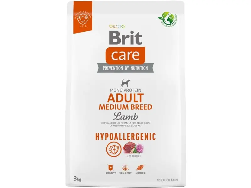 Brit Care Hypoallergenic Adult Medium Breed Lamb koeratoit 3kg