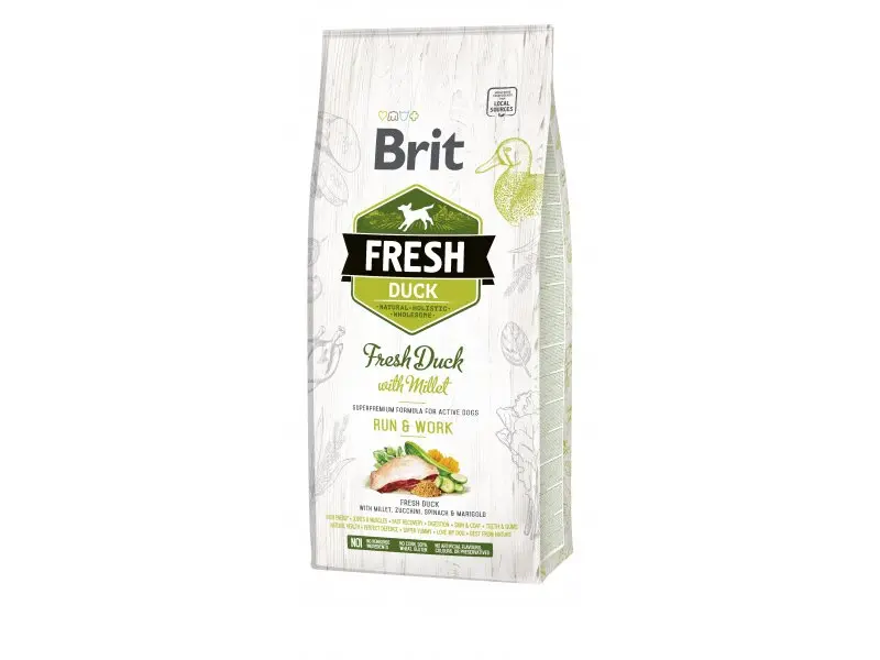 Brit Fresh Duck & Millet Adult Run & Work koeratoit 12kg