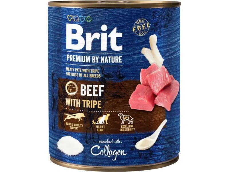 Brit Premium by Nature konserv Beef with Tripes koertele 0,8kg