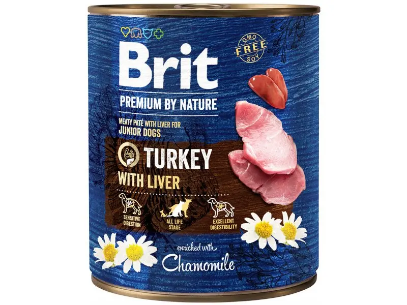 Brit Premium by Nature konserv Turkey with Liver koertele 0,8kg