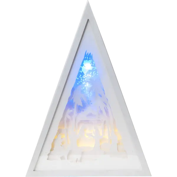 Dek. maastik 8LED h30cm valge