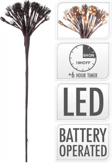 Dek.oks pruun 25LED 75cm patareiga