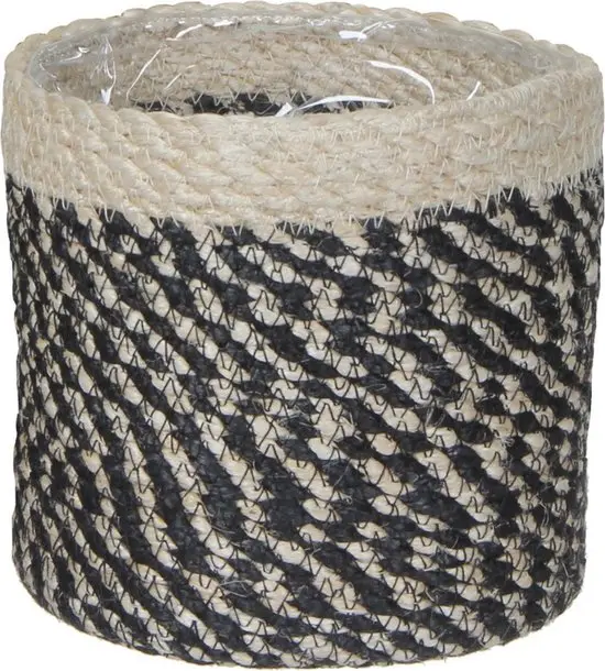 Istutuskorv Bonaparte d14 h14cm must/valge