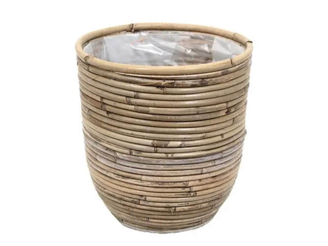 Istutuskorv triibuline d24 h24cm helepruun