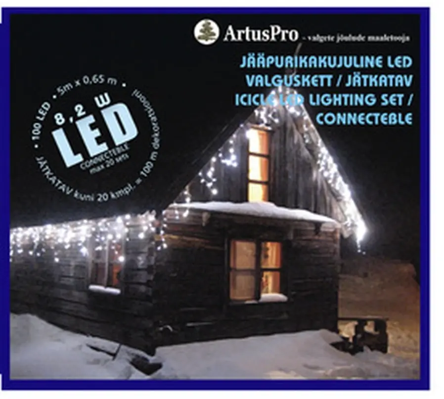Jääpurika LED kardin 100L 5m jätk valge